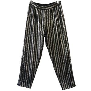 Topshop Black & Silver Sequin Pants